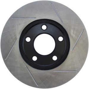 Ford Mustang Brake Rotor (1) - Front Right - Stoptech - Slotted Sport - Black E-Coated - `94-`02