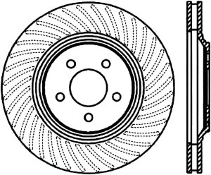 Ford Mustang Brake Rotor (1) - Front Right - Stoptech - Slotted Sport + Cryo Treated - Black - `94-`04 Ford Mustang Brake Rotor (1) - Front Right - Stoptech - Slotted Sport + Cryo Treated - Black - `94-`04