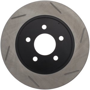 Ford Mustang Brake Rotor (1) - Rear Right - Stoptech - Slotted - Black - `05-`10