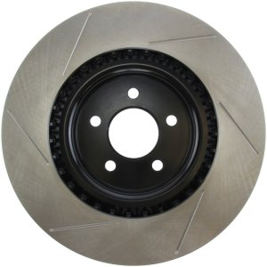 Ford Mustang Brake Rotor (1) - Front Left - Stoptech - Slotted - Black - `07-`10
