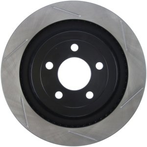 Ford Mustang Brake Rotor (1) - Rear Left - Stoptech - Slotted Sport - Black - `15-`20