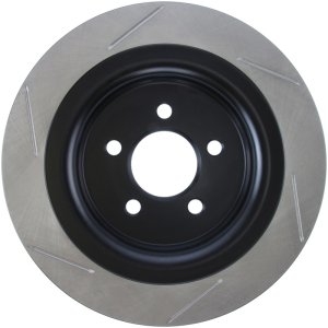 Ford Mustang Brake Rotor (1) - Rear Left - Stoptech - Slotted Sport - Black - `15-`20