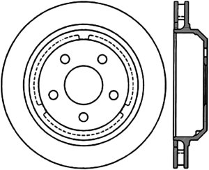 Pontiac Firebird Brake Rotor(1) - Left Rear - Stoptech - Slotted Cryo Sport Rotor - Black - `98-`02