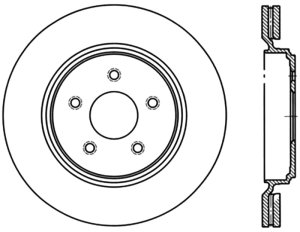 Cadillac XLR Brake Rotor (1) - Rear Right - Stoptech - Slotted Cryo - Black - `06-`08