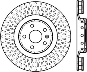 Cadillac CTS Brake Rotor (1) - Front Left - Stoptech - Slotted Sport + Cryogenic Treated - Black - `09-`15