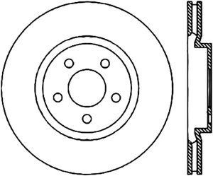 Dodge Magnum Brake Rotor (1) - Front Right - Stoptech - Cryo Slotted - Black - `05-`08