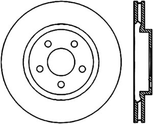 Dodge Magnum Brake Rotor (1) - Rear Right - Stoptech - Sport Slotted Cryo - Black E-Coated - `05-`08