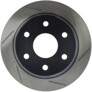 Chevrolet Tahoe Brake Rotor (1) - Rear Left - Stoptech - Slotted Sport - Black - `00-`06