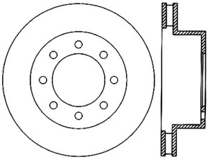 Dodge Ram 3500 Brake Rotor (1) - Front Left - Stoptech - Slotted Sport Cryo - Black - `03-`08