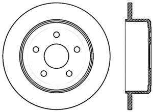 Jeep Wrangler JK Brake Rotor (1) - Rear Right - Stoptech - Slotted, Cryo Treatment - Black - 2018