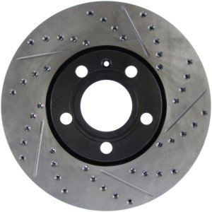 Audi A4 Quattro Brake Rotor (1) - Front Left - Stoptech - Drilled/Slotted - Black - `96-`04