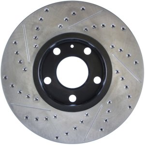 Audi A6 Quattro Brake Rotor (1) - Front Left - Stoptech - Drilled/Slotted - Black - `95-`01