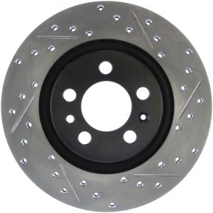Volkswagen Jetta Brake Rotors (1) - Front Left - Stoptech - Slotted & Drilled Sport - Black - `98-`15