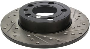 Volkswagen Jetta Brake Rotor (2) - Rear Left - Stoptech - Slotted & Drilled - Black - `98-`15
