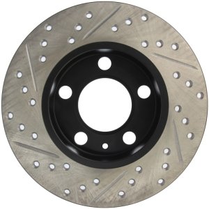 Volkswagen Vento Brake Rotor (2) - Rear Left - Stoptech - Slotted & Drilled - Black - `18-`19