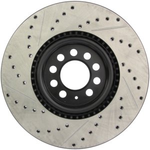 Audi TT Brake Rotor (1) - Front Left - Stoptech - Slotted & Drilled Sport - Black - `99-`07