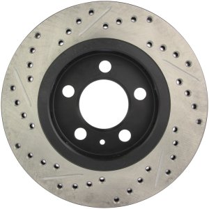 Volkswagen Golf Brake Rotors (1) - Rear Left - Stoptech - Slotted & Drilled, E-Coated - Black - `02-`06 Volkswagen Golf Brake Rotors (1) - Rear Left - Stoptech - Slotted & Drilled, E-Coated - Black - `02-`06