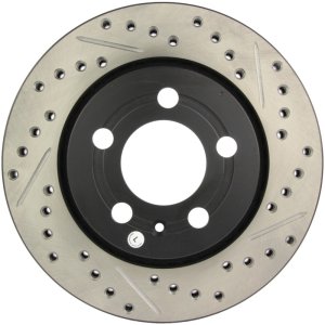 Volkswagen Jetta Brake Rotors (1) - Rear Left - Stoptech - Slotted & Drilled, E-Coated - Black - `04-`05 Volkswagen Jetta Brake Rotors (1) - Rear Left - Stoptech - Slotted & Drilled, E-Coated - Black - `04-`05
