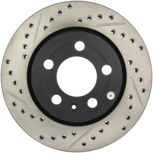 Audi TT Quattro Brake Rotor (1) - Rear Right - Stoptech - Slotted & Drilled - Black - `00-`06