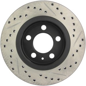 Audi TT Quattro Brake Rotor (1) - Rear Right - Stoptech - Slotted & Drilled - Black - `00-`06