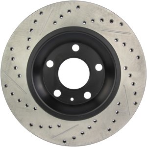 Audi S4 Brake Rotor (1) - Rear Left - Stoptech - Drilled & Slotted - Black - `04-`09 Audi S4 Brake Rotor (1) - Rear Left - Stoptech - Drilled & Slotted - Black - `04-`09