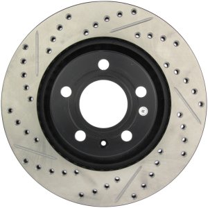 Audi S4 Brake Rotor (1) - Rear Right - Stoptech - Slotted/Drilled - Black - `04-`09 Audi S4 Brake Rotor (1) - Rear Right - Stoptech - Slotted/Drilled - Black - `04-`09
