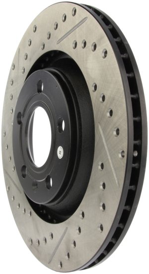 Audi S4 Brake Rotor (1) - Rear Right - Stoptech - Slotted/Drilled - Black - `04-`09 Audi S4 Brake Rotor (1) - Rear Right - Stoptech - Slotted/Drilled - Black - `04-`09