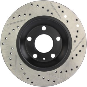 Audi S4 Brake Rotor (1) - Rear Right - Stoptech - Slotted/Drilled - Black - `04-`09 Audi S4 Brake Rotor (1) - Rear Right - Stoptech - Slotted/Drilled - Black - `04-`09