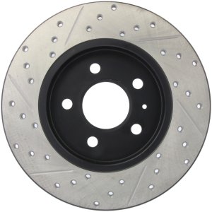 Audi A4 Quattro Brake Rotors (1) - Rear Left - Stoptech - Slotted & Drilled Sport - Black E-Coated - `05-`09