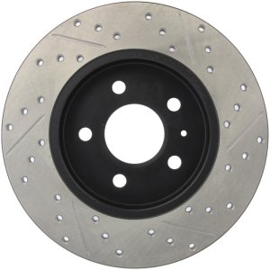 Audi A4 Brake Rotors (1) - Rear Right - Stoptech - Slotted & Drilled - Black - `01-`09