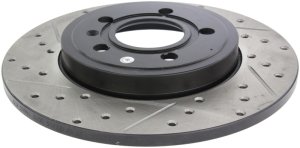 Audi A4 Brake Rotors (1) - Rear Right - Stoptech - Slotted & Drilled - Black - `01-`09