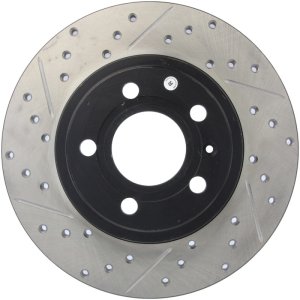 Audi A4 Quattro Brake Rotors (1) - Rear Right - Stoptech - Slotted & Drilled - Black - `05-`09 Audi A4 Quattro Brake Rotors (1) - Rear Right - Stoptech - Slotted & Drilled - Black - `05-`09