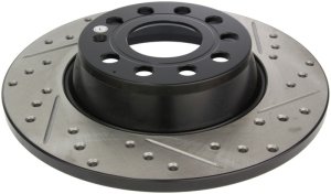 Volkswagen Jetta Brake Rotors (1) - Rear Left - Stoptech - Drilled/Slotted Sport - Black - `05-`10