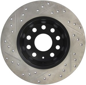 Volkswagen Jetta Brake Rotors (1) - Rear Left - Stoptech - Drilled/Slotted Sport - Black - `05-`10