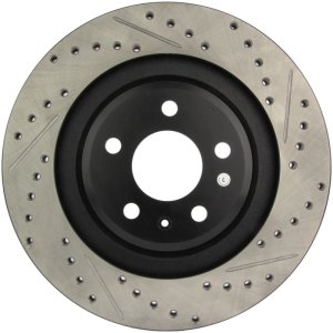 Audi S4 Brake Rotor (1) - Rear Left - Stoptech - Slotted & Drilled Sport - Black - 2010