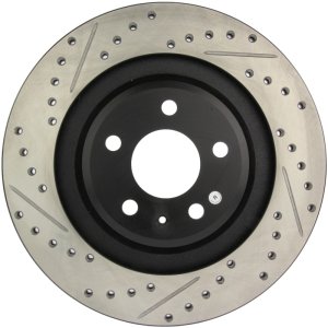 Audi S4 Brake Rotors (2) - Rear Right - Stoptech - Drilled/Slotted - Black - 2010