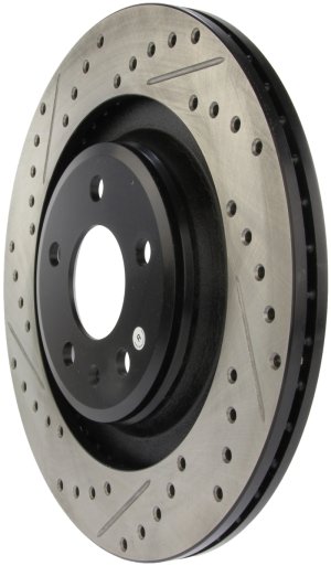 Audi S4 Brake Rotors (2) - Rear Right - Stoptech - Drilled/Slotted - Black - 2010