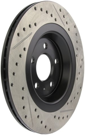 Audi S5 Brake Rotors (2) - Rear Right - Stoptech - Drilled/Slotted - Black - `08-`11