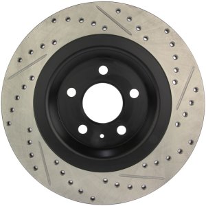 Audi S5 Brake Rotors (2) - Rear Right - Stoptech - Drilled/Slotted - Black - `08-`11
