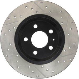 Audi S4 Brake Rotor (1) - Rear Right - Stoptech - Sport Drilled & Slotted - Black - 2010