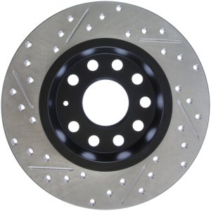 Audi TT Quattro Brake Rotors (2) - Rear Left - Stoptech - Slotted & Drilled Sport - Black - `16-`19