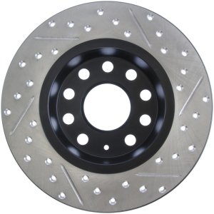 Audi TT Quattro Brake Rotors (2) - Rear - Stoptech - Slotted & Drilled - Black - `16-`19