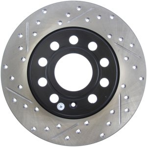 Volkswagen Passat Brake Rotors (2) - Rear - Stoptech - Slotted & Drilled - Black - `12-`21