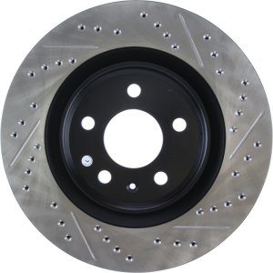 Audi A4 Quattro Brake Rotors (1) - Rear Left - Stoptech - Slotted & Drilled - Black - `17-`19