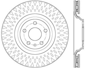Audi TT Brake Rotors (1) - Front Left - Stoptech - Drilled/Slotted with E-Coating - Black - `10-`14 Audi TT Brake Rotors (1) - Front Left - Stoptech - Drilled/Slotted with E-Coating - Black - `10-`14