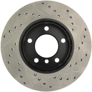 BMW 323Ci Brake Rotor (1) - Front Right - Stoptech - Drilled & Slotted - Black - 2000
