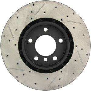 BMW Z3 Brake Rotor (1) - Front Left - Stoptech - Slotted & Drilled Sport - Black - `98-`02