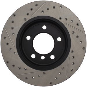 BMW 328Ci Brake Rotor (1) - Front Left - Stoptech - Drilled & Slotted - Black - 2000