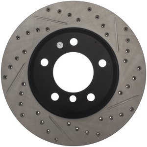 BMW Z3 Brake Rotor (1) - Front Left - Stoptech - Drilled & Slotted - Black - `01-`02 BMW Z3 Brake Rotor (1) - Front Left - Stoptech - Drilled & Slotted - Black - `01-`02