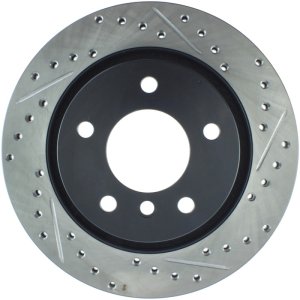 BMW 323i Brake Rotor (1) - Rear Left - Stoptech - Drilled & Slotted - Black e-coated - `00-`01
